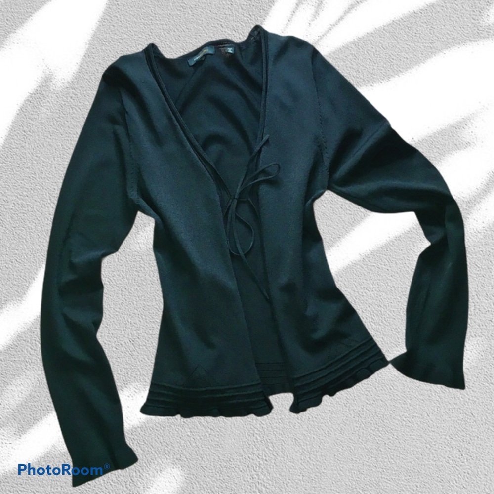 BCBGMAXAZRIA LONG SLEEVE SHRUG W. TIE